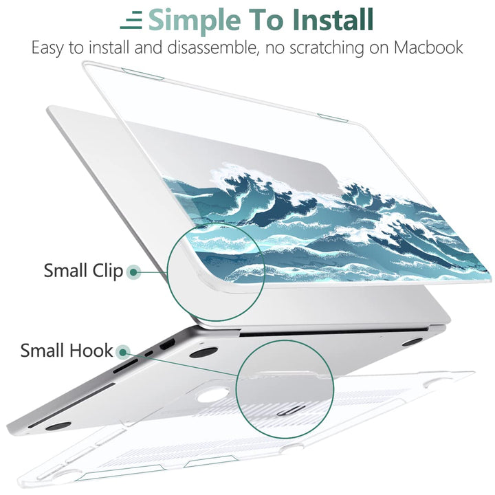 for MacBook Pro 16 Inch Case 2023 2022 2021 Release M2 A2780 M1 A2485 M1 Pro/Max, Hard Shell Case & Keyboard Cover & Screen Protector for Mac Pro 16 with Touch ID, Ocean