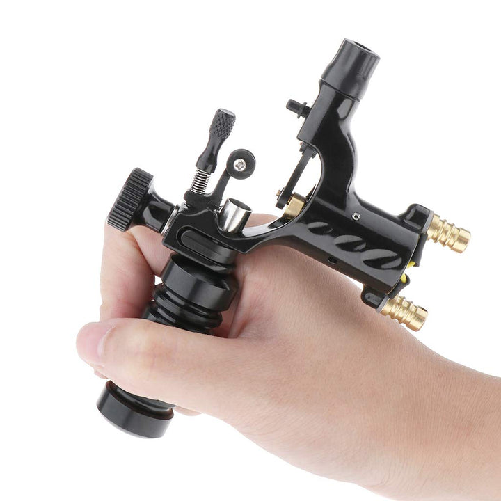 Rotary Tattoo Machine, Silent Alloy Dragonfly Rotary Motor for Liner Shader with Tattoo Machine Handle (Black)