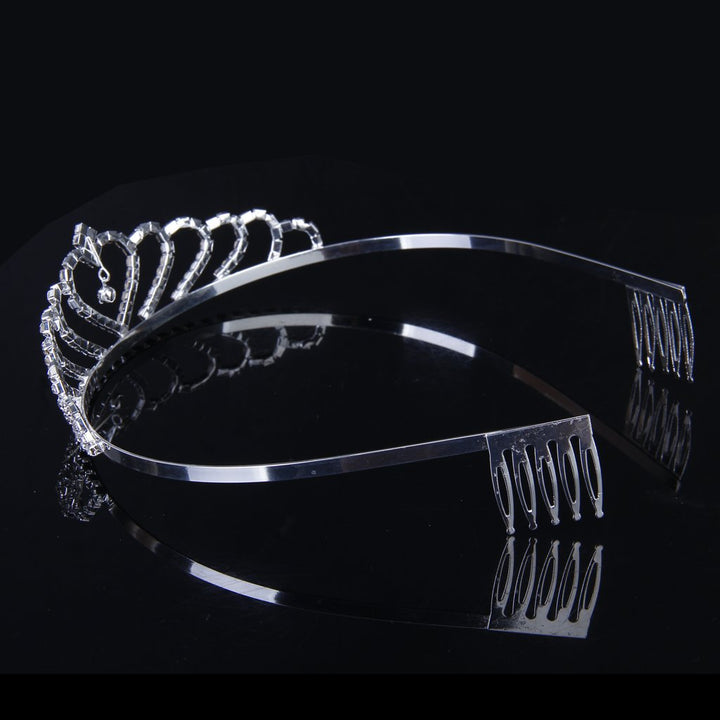 Princess Crown Headband Rhinestones Hair Clip Tiara Wedding Bride Pin