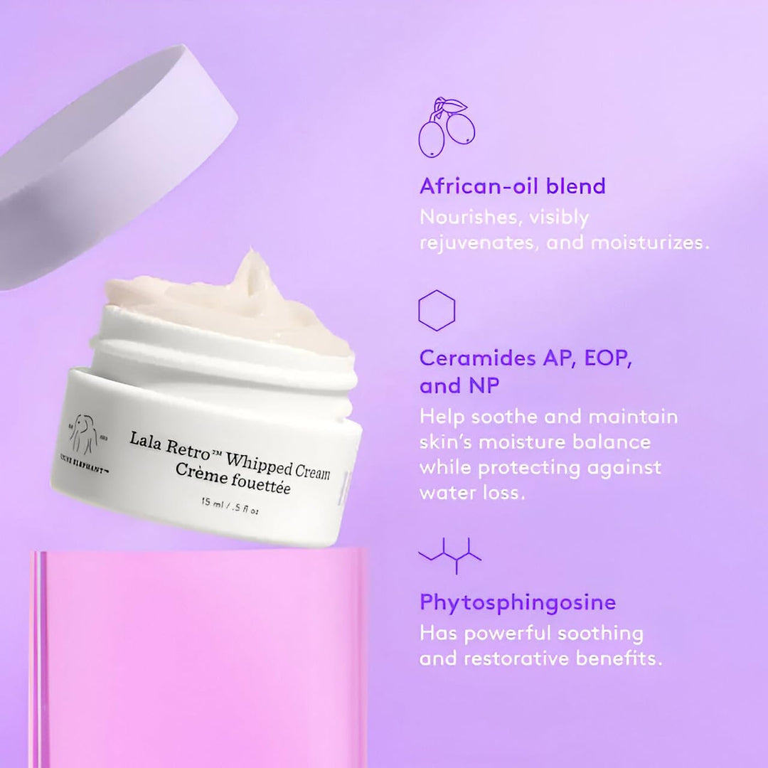 Lala Retro Whipped Cream. Replenishing Moisturizer for Skin Protection and Rejuvenation. 50 Milliliters.