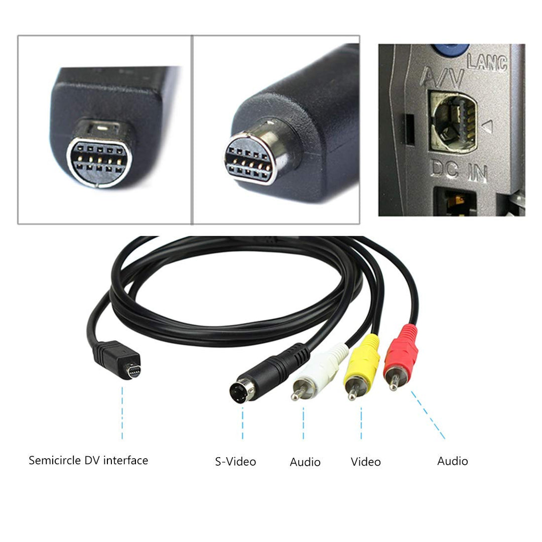 AV A/V Audio Video TV-Out Cable VMC-15FS Video Cable Cord for Sony Handycam Camcorder DCR-D/H/I/S HDR-C/H/S/T/U/X and More Models