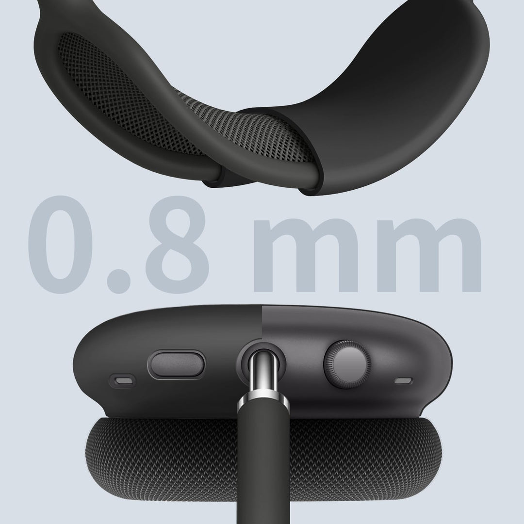 FINTIE Silicone Case Cover for AirPods Max Headphones, Anti-Scratch Ear Cups Cover and Headband Cover for AirPods Max, Accessories Skin Protector for AirPods Max (Black)