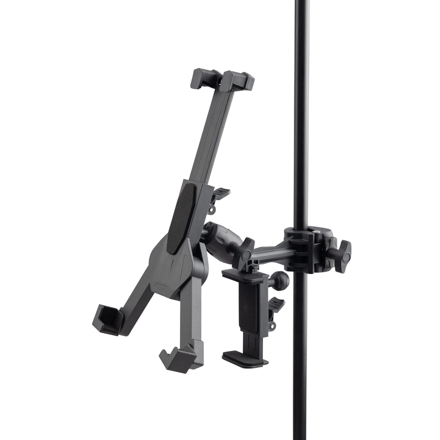 On-Stage TCM1500 Tablet/Smartphone Holder (Setup for Tablets, Computers, E-Readers, Smartphones, and Phablets, Clamp Mount, Nonslip Padding, Adjustable Angle and Rotation, External Battery Holder)