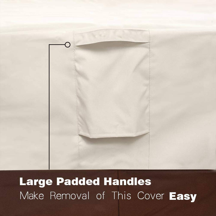 Waterproof Patio Furniture Set Cover, Lawn Patio Furniture Cover with Padded Handles, Patio/Outdoor Table Cover, Patio/Outdoor Dining Square Table Chairs Cover(Medium,Beige & Brown)