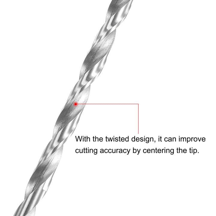 HSS(High Speed Steel) Extra Long Twist Drill Bits, 5.5mm Drill Diameter 250mm Length 2 Pcs