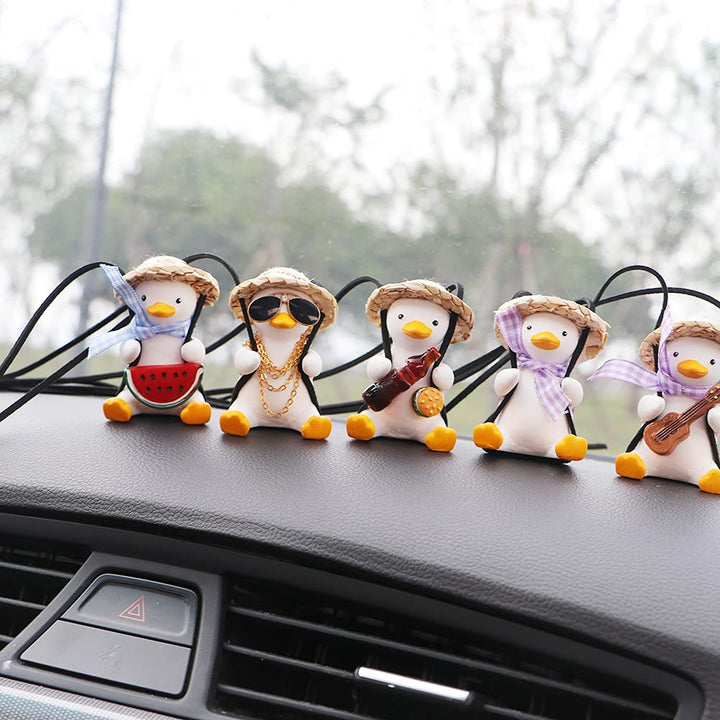 Car Mirror Hanging Accessories, Cute Swinging Duck Car Ornament Dashboard Decorations (Mirrors Sunglasses Duck)
