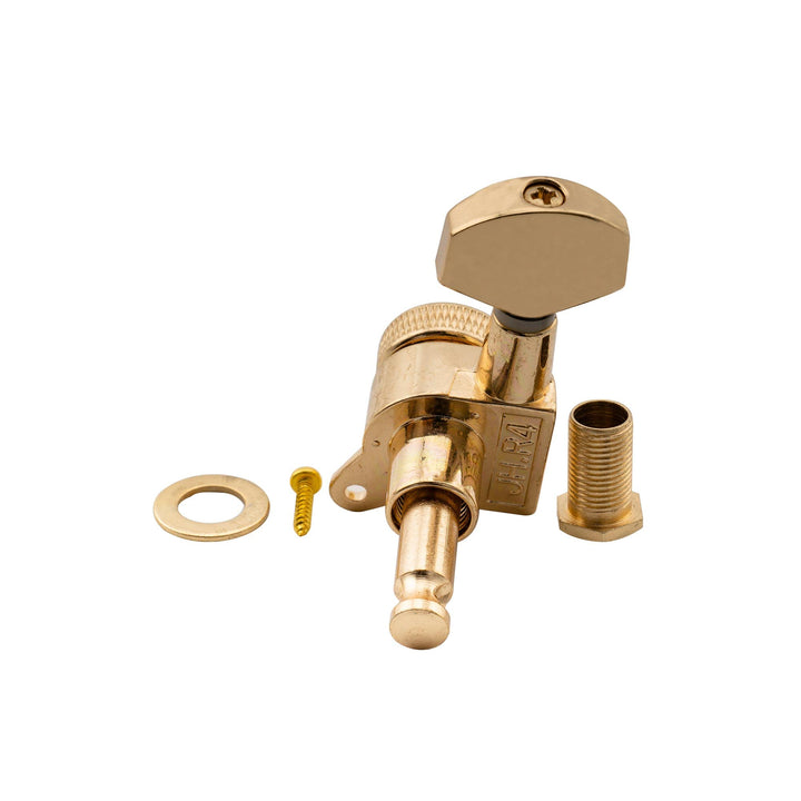Pro 6 inline Guitar Locking Tuners String Tuning Pegs Keys Machines Heads Set for Stratocaster Telecaster Style Electric Guitar, Gold