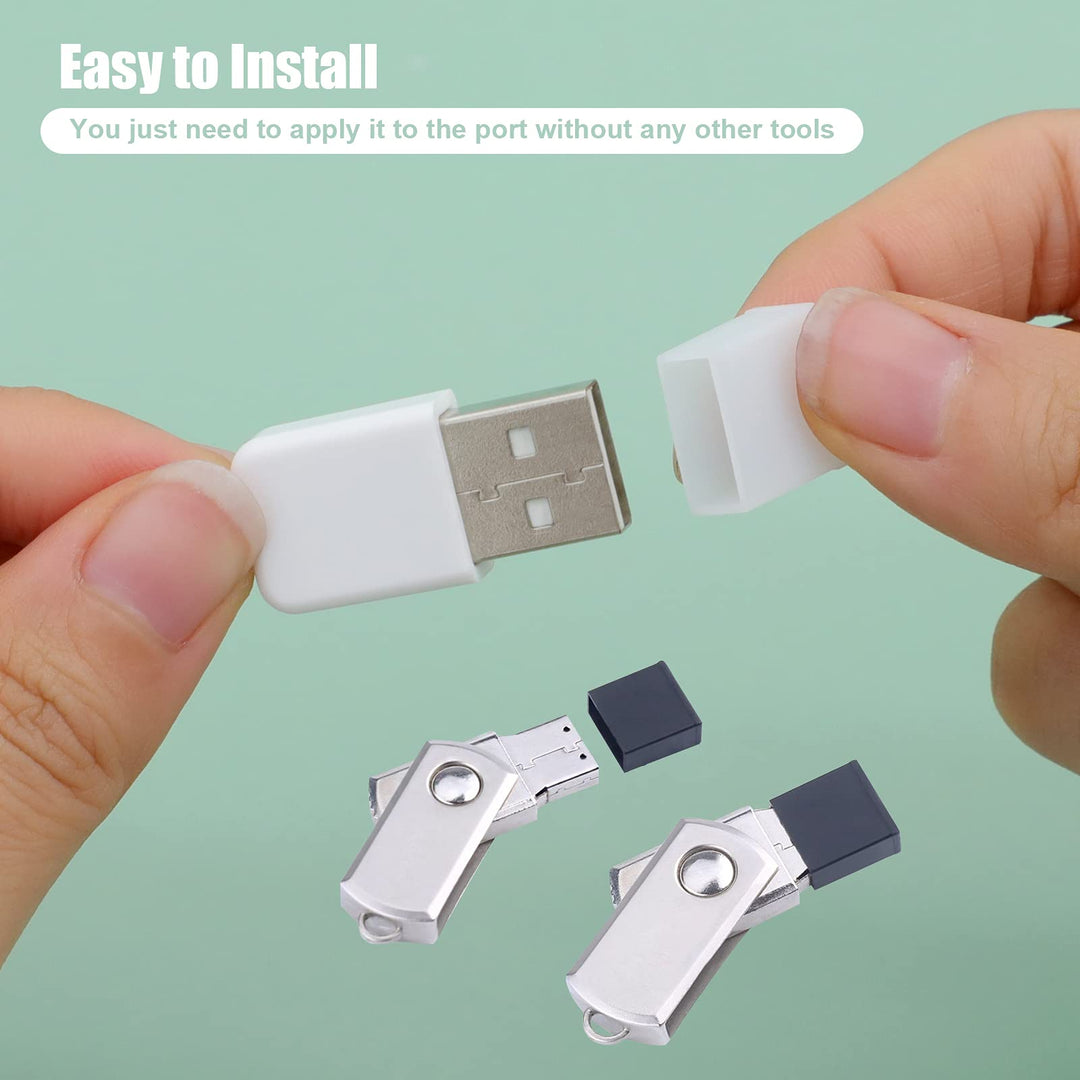 USB Cover Cap, 20 Pcs Black Clear Plastic USB A Male Anti-Dust Plug Cover