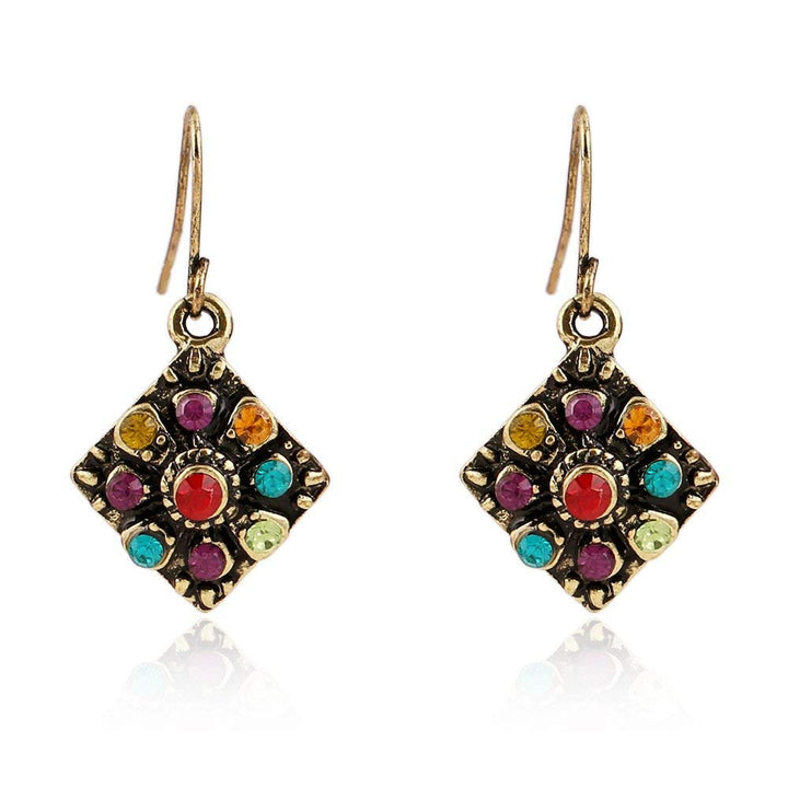 Bohemian National Style Earrings, Diamond Earrings Retro Rhinestone Ear Stud Earrings Jewelry Eardrop Gift