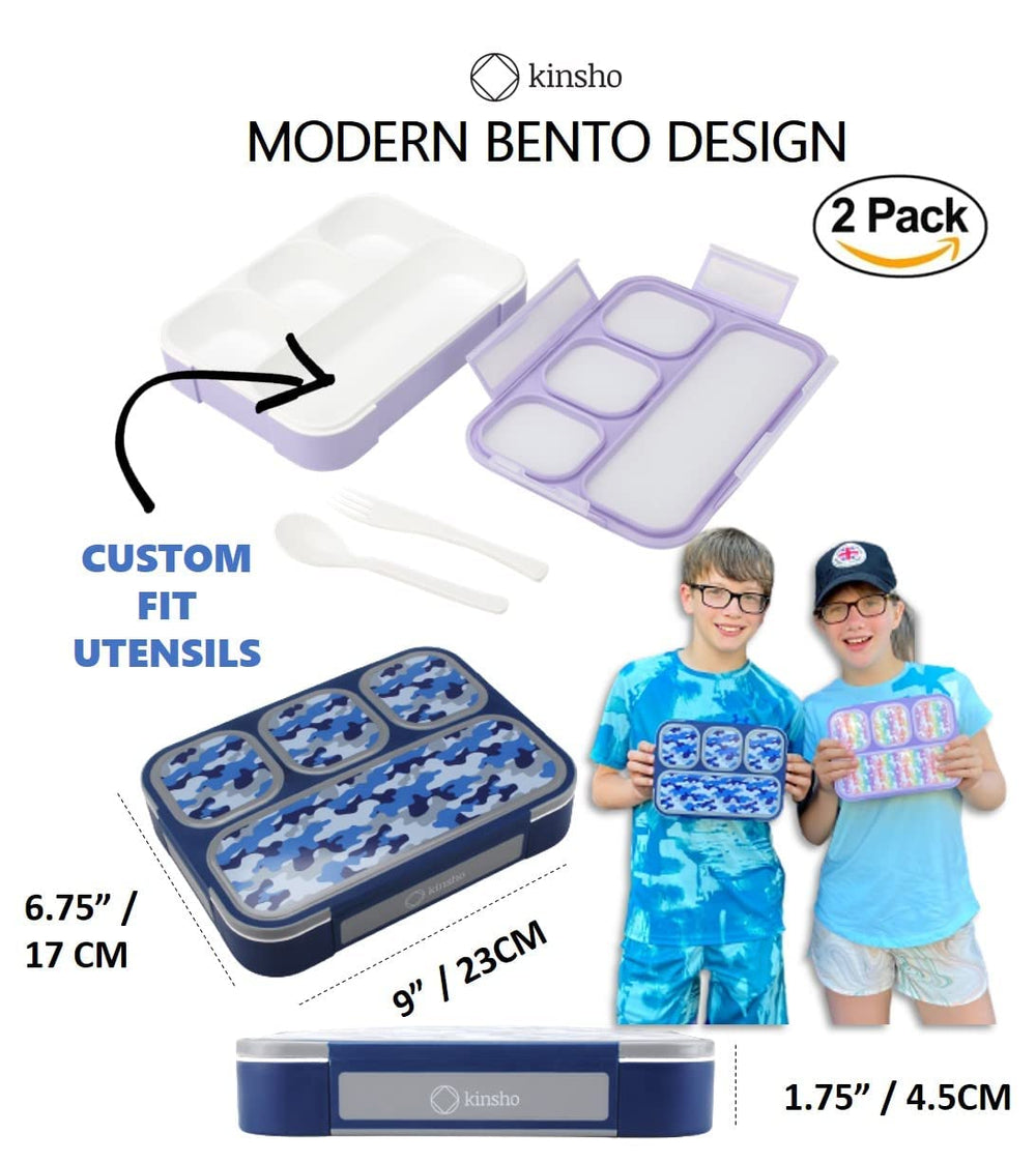 Unicorn Bento Box Lunch Bag Water Bottle and Ice Pack Set for Girls, Kids | Snack Containers with 4 Compartment Dividers, Boxes for Toddlers Pre-School Daycare BPA Free, Rainbow Unicorns