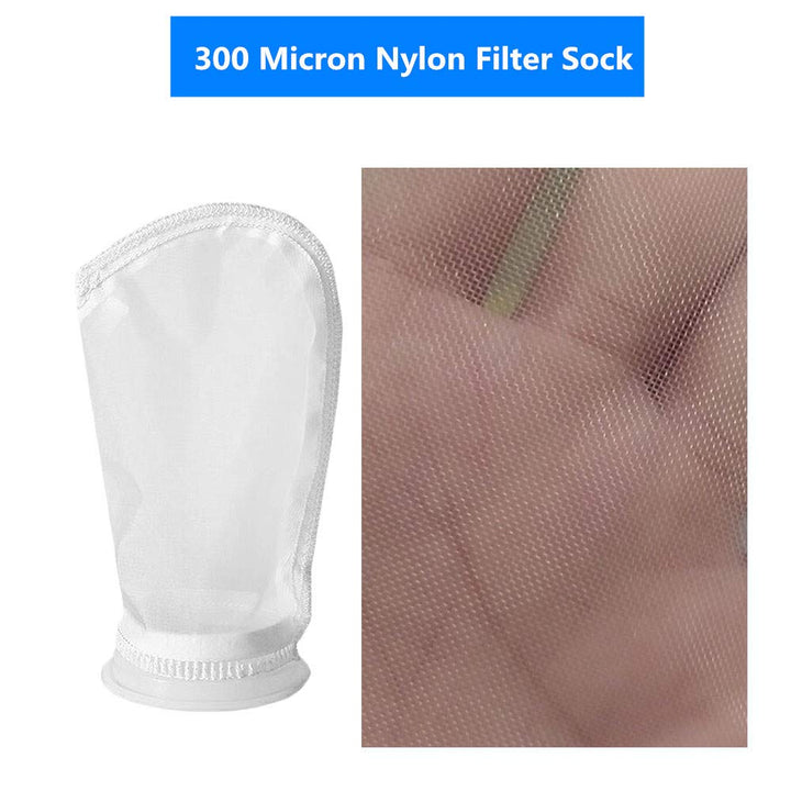 2 Pack 300 Micron 4 Plastic Ring, 9 Short Bag Nylon Mesh 4 Inch Filter Socks Bags for Aquarium Marine Reef Sump