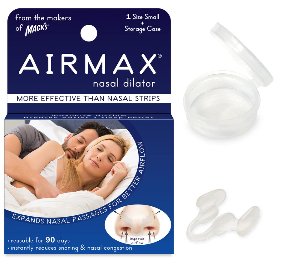 Mack’s Small - Clear: Airmax Nasal Dilator For Better Sleep - Natural, Comfortable, Anti Snoring Device, Snoring Solution For Maximum Airflow And Easier Breathing (Small – Clear)