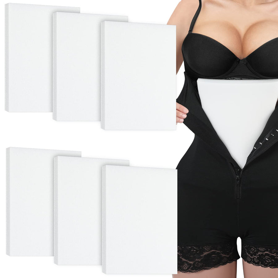 6 Pcs Lipo Foam Board Lipo Foam Pads Post Surgery Foam Pads for Lipo Recovery Supplies Surgery Foam Pads After Lipo Compression Garment, 8 x 11 Inches, White