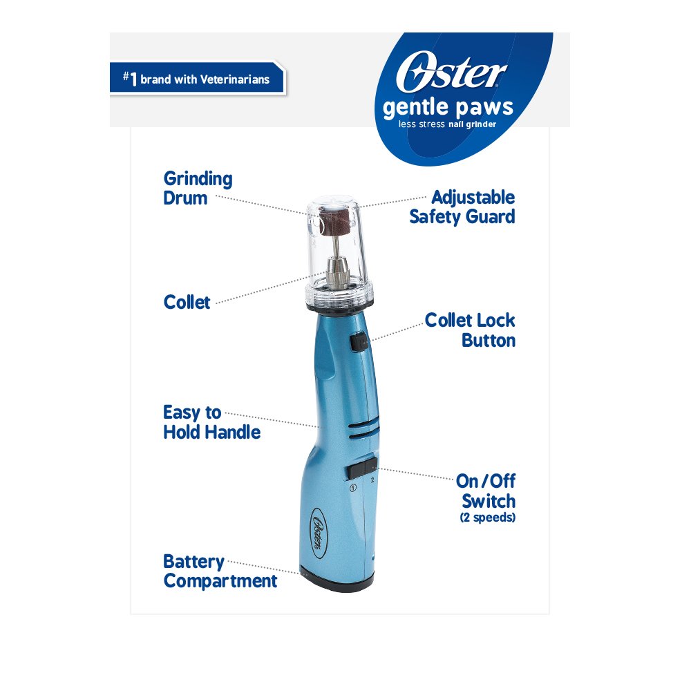 Gentle Paws Less Stress Dog and Cat Nail Grinder, 2 Speed (078129-600-000)