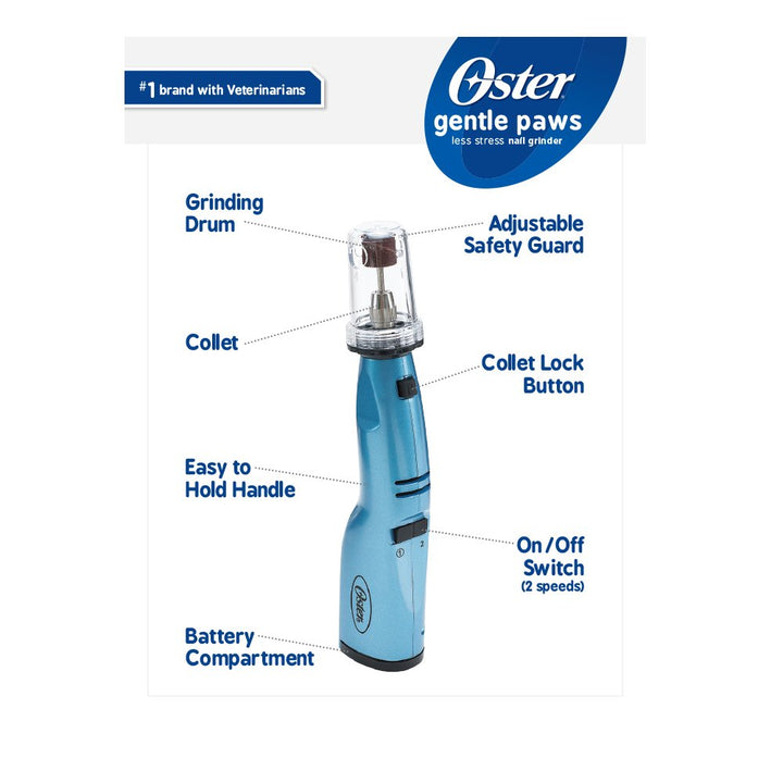 Gentle Paws Less Stress Dog and Cat Nail Grinder, 2 Speed (078129-600-000)