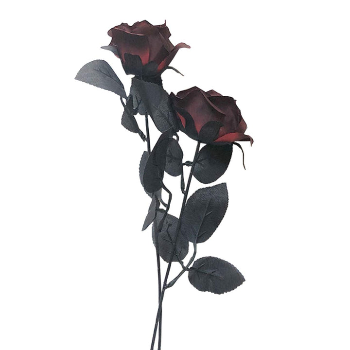Artificial Roses Bouquet Faux Black Roses Bundles Fake Rose Flowers Realistic Flowers Arrangements Halloween Decor (Black, 5)