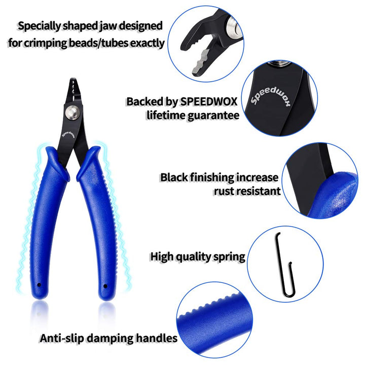 Bead Crimping Tool Plier Bead Crimping Tool for Jewelry Making 5 Inches Standard Precision Fine Pliers Bent Head for Crimping Beads Round Beaded Ends Multi Use DIY Craft Beading Hobby