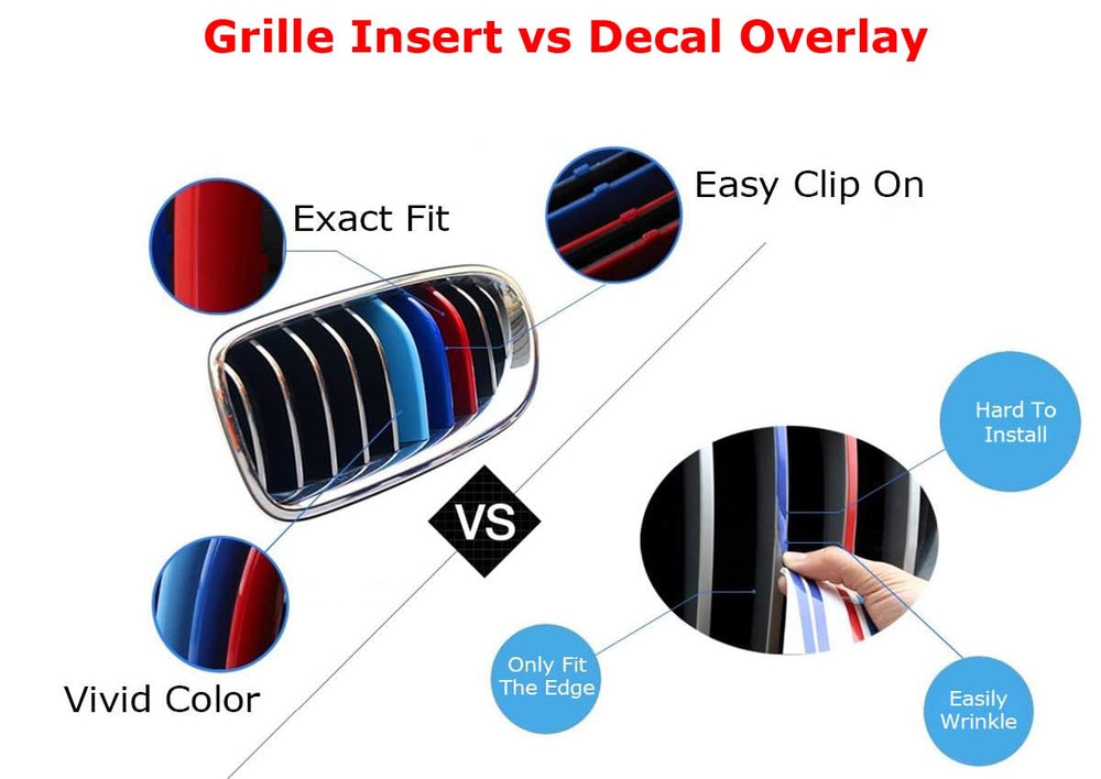 Exact FitM-Color Grille Insert Decoration Trims Compatible with 1999-2003 BMW E53 X5 Pre-LCI w/ 8 Beam Kidney Grill