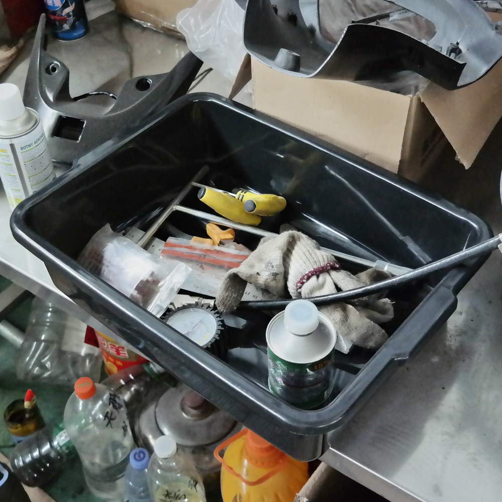 Commercial Plastic Bus Box/Tote Box, Black Bus Tub/Wash Basin Tub, Set of 3