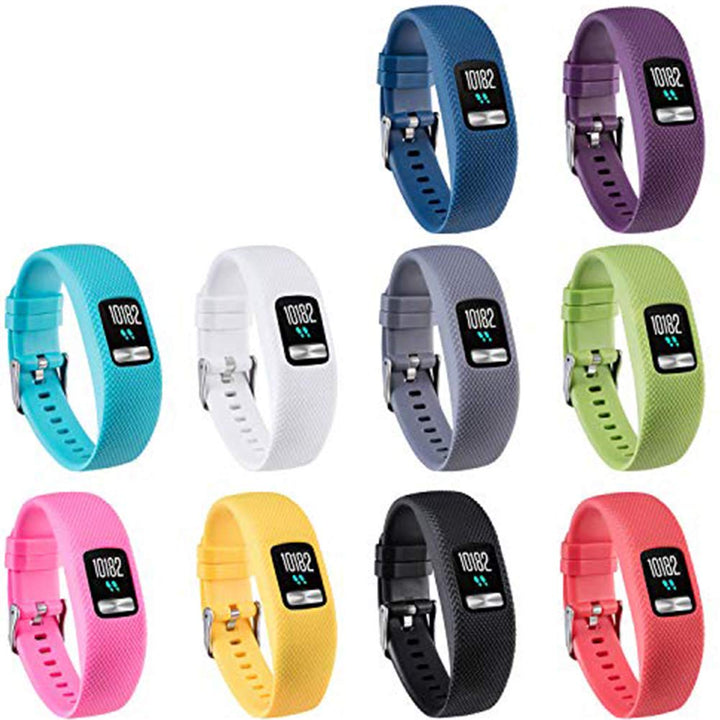 Garmin Vivofit 4 Bands, Silicone Replacement Band for Garmin Vivofit 4, with Secure Metal Watch Clasp Buckle Wristband Strap Women Men (10-Pack, 10 Colors, Large)