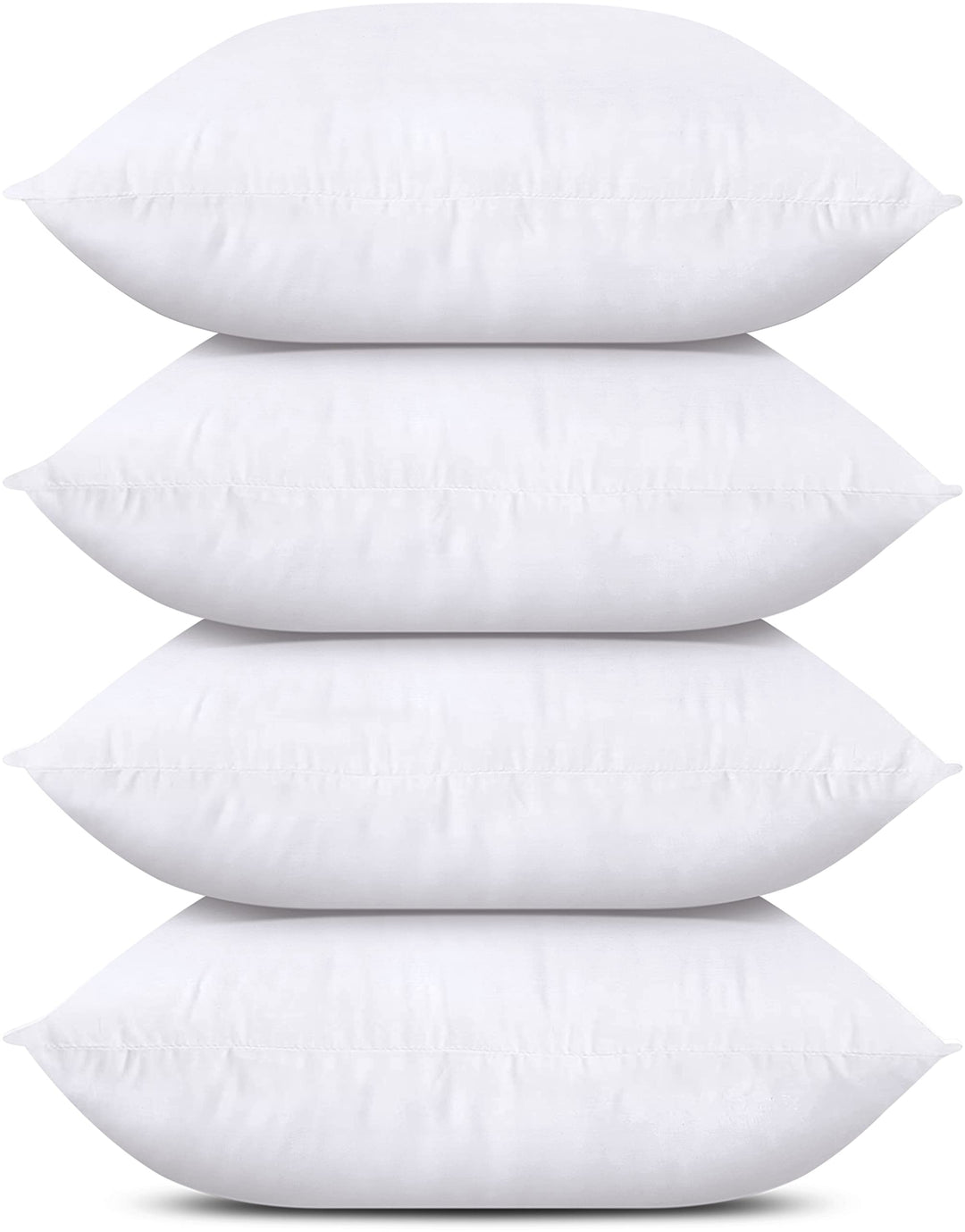 Throw Pillows (Set of 4, White), 18 x 18 Inches Pillows for Sofa, Bed and Couch Decorative Stuffer Pillow