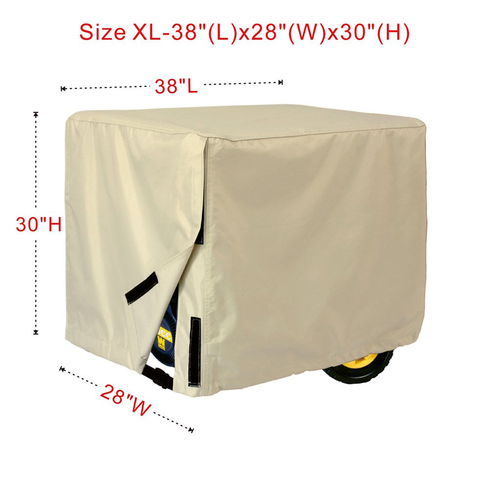 Waterproof Universal Generator Cover 38 x 28 x 30 inch, for Most Generators 5500-15000 Watt, Light Tan