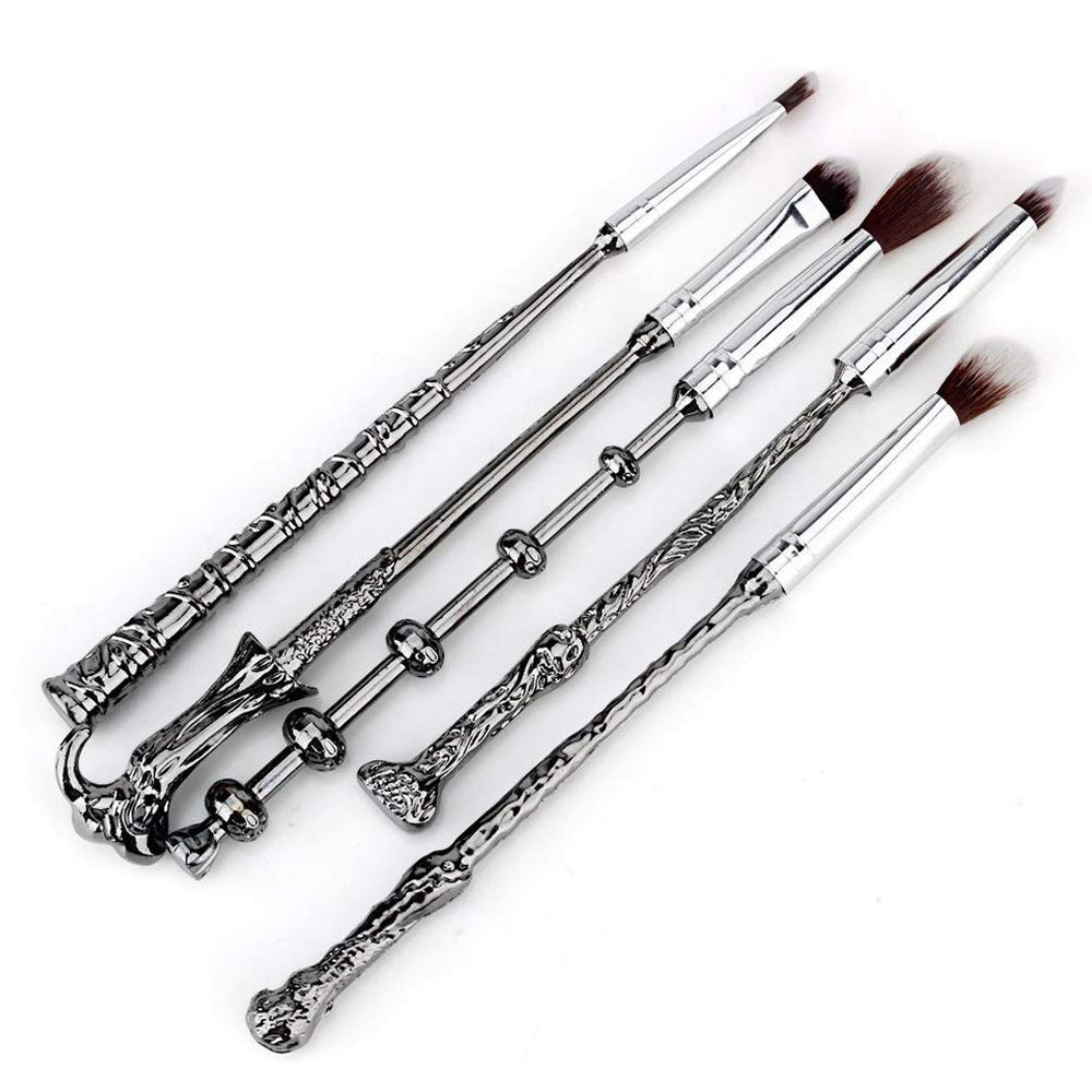5 Pcs Potter Makeup Brush Set, Wizard Magic Wand Brush for Foundation Eye Shadow Eyeliner Blending Pencil Lip Professional Makeup Tools with A Gift Bag