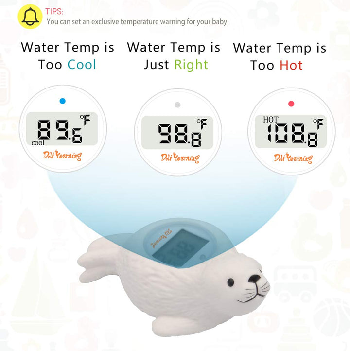 Upgrade Baby Bath Thermometer Room Temperature| Water Thermometer|Kids' Bathroom Safety Products| Baby Bath(Seal Shape)/, LCD