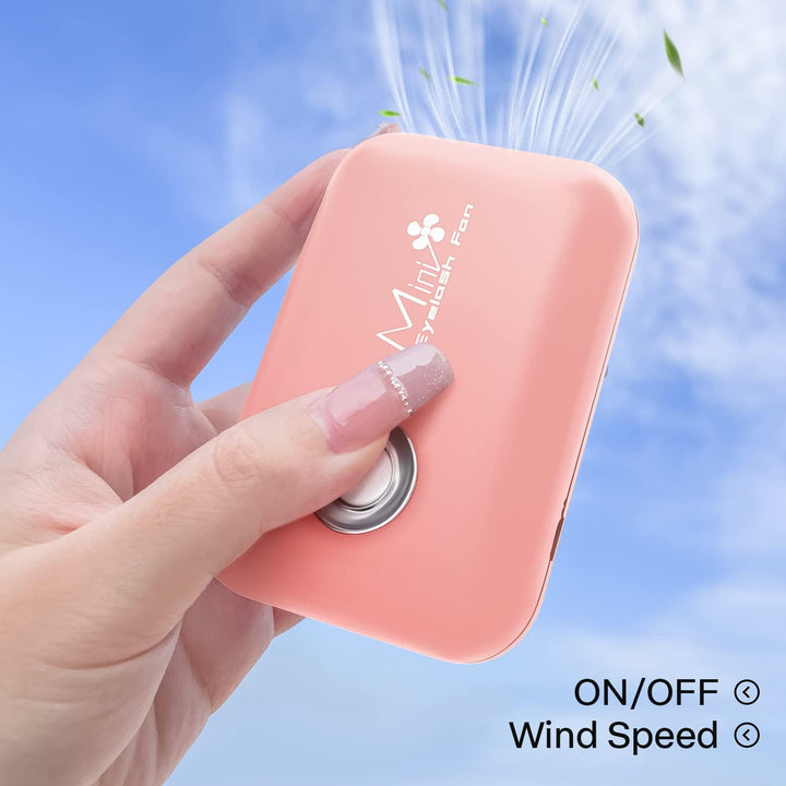 Eyelashes Rechargeable Fan, Mini Lash Fan Eyelash Extensions Portable USB Handheld Fan Dryer Air Conditioning Blower for Eyelash Extension Supplies (Pink)