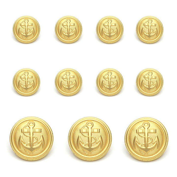 11 Pcs Gold Metal Blazer& Suit Buttons Set -Premium Sewing Buttons for Coat Jacket