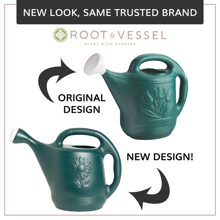 Root & Vessel 30301 Watering Can, 2-Gallon, Hunter Green