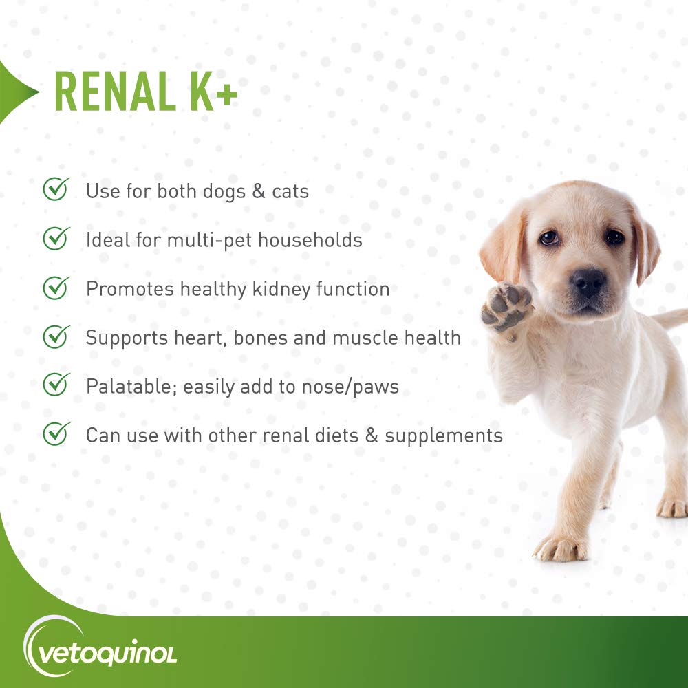 Renal K+ (Potassium Gluconate) Potassium Supplement Gel for Dogs and Cats, 5oz