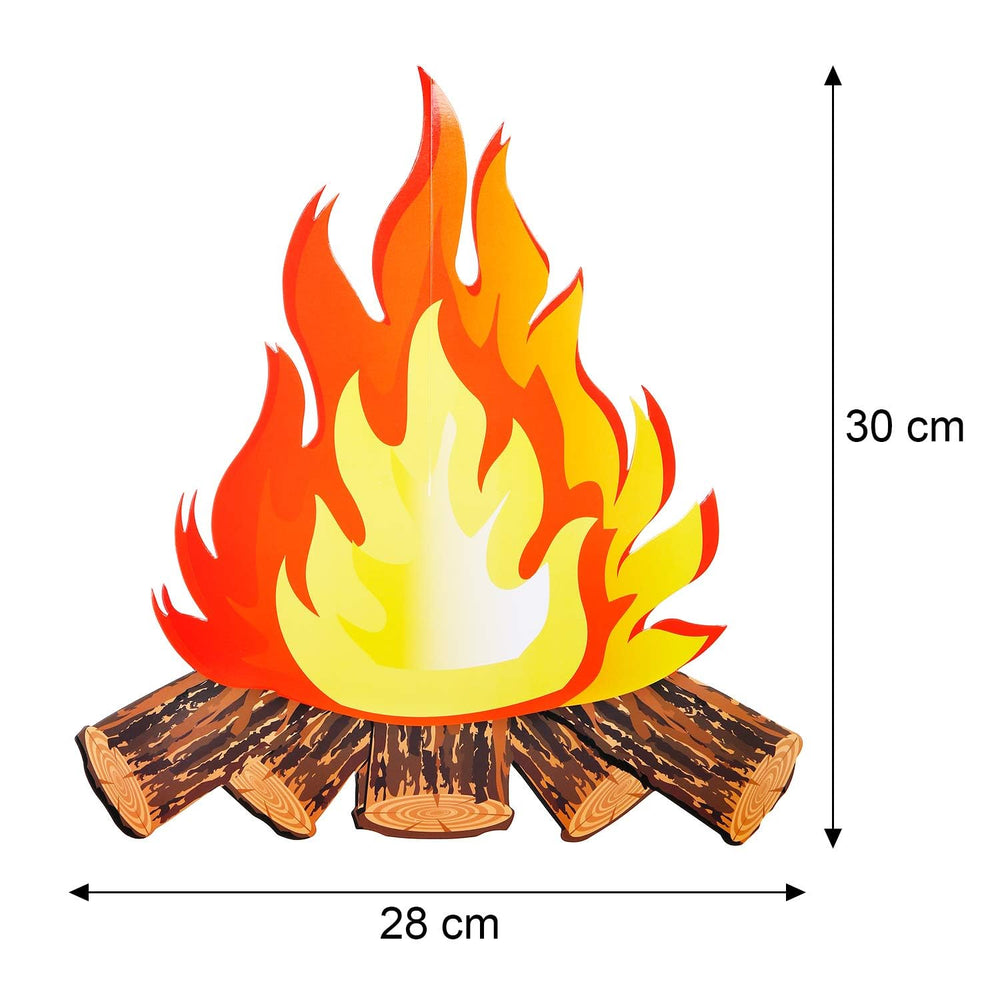 6 Set 12 Inch Tall Artificial Fire Fake Flame Paper 3D Decorative Cardboard Campfire Centerpiece Flame Torch for Campfire Party Decorations