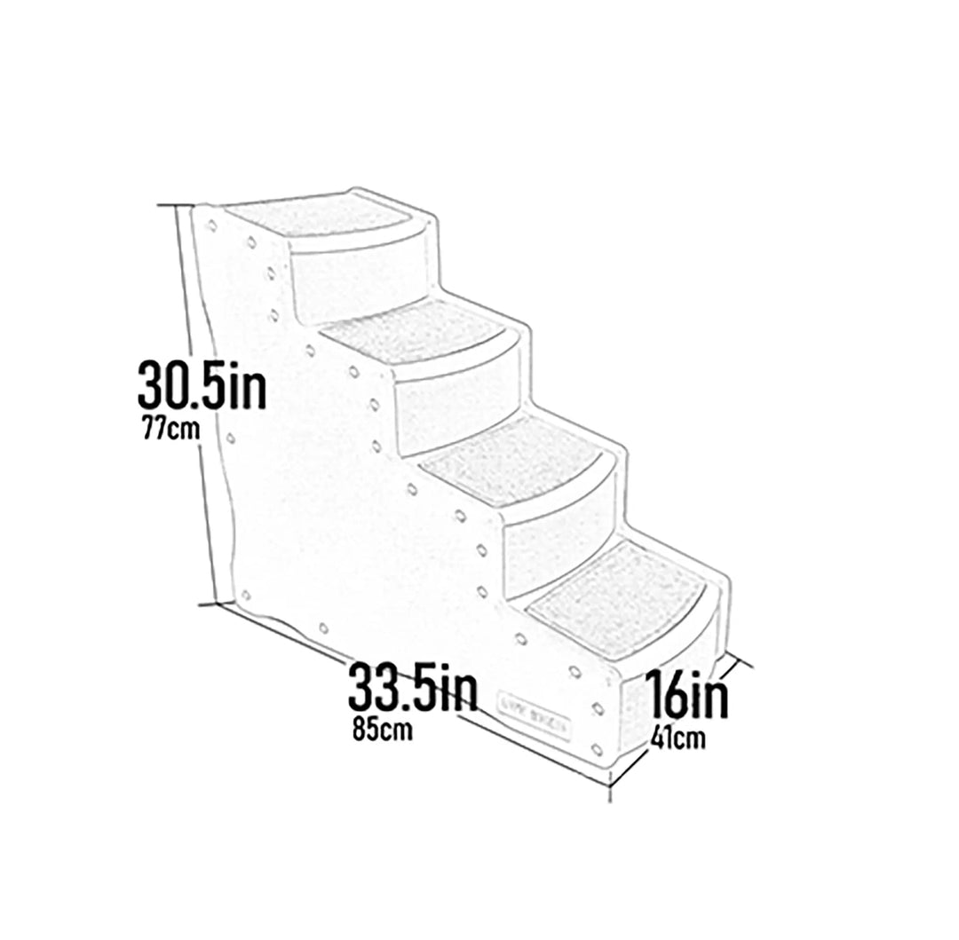 Easy Step IV Pet Stairs, 4 Step for Cats/Dogs, Removable Washable Carpet Treads, for Pets Up to 150lbs, No Tools Required, Available in 4 Colors