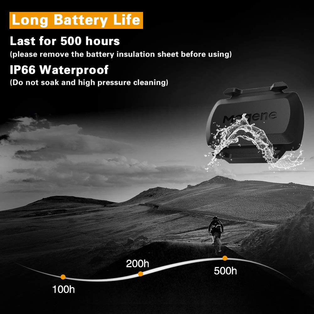 S3+ Outdoor/Indoor Speed/Cadence Sensor for Cycling, Wireless Bluetooth/Ant+ Bike Computer RPM Sensor for Road Bike or Spinning Bike and Trainers Compatible with Onelap, Wahoo Fitness, Zwift