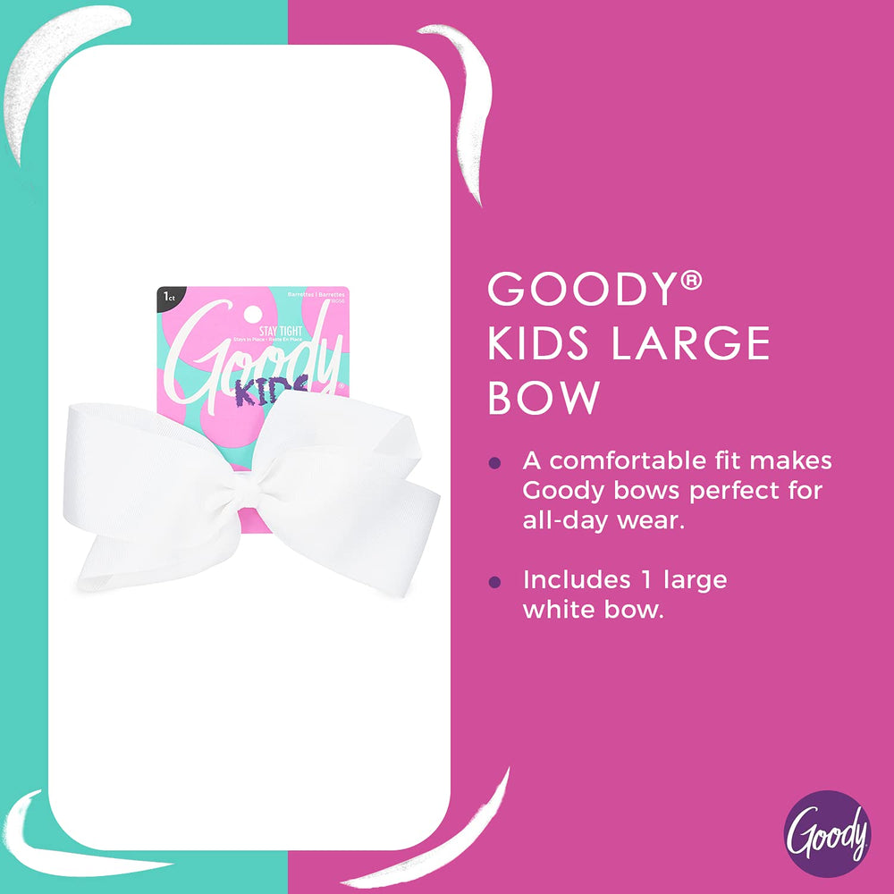 KIDS LARGE BOW WHITE 1CT