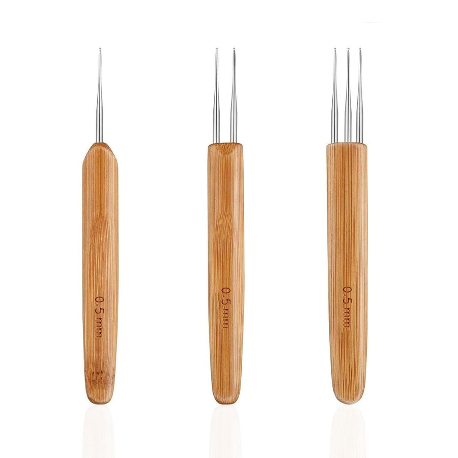 Dreadlock Hook Tool, 3 Pcs Dreadlocks Crochet Hooks Needles Tool, Crochet Hook Needle for Hair Dreadlock Braid Craft 0.5 mm 1 Hook, 2 Hooks, 3 Hooks(0.5MM)