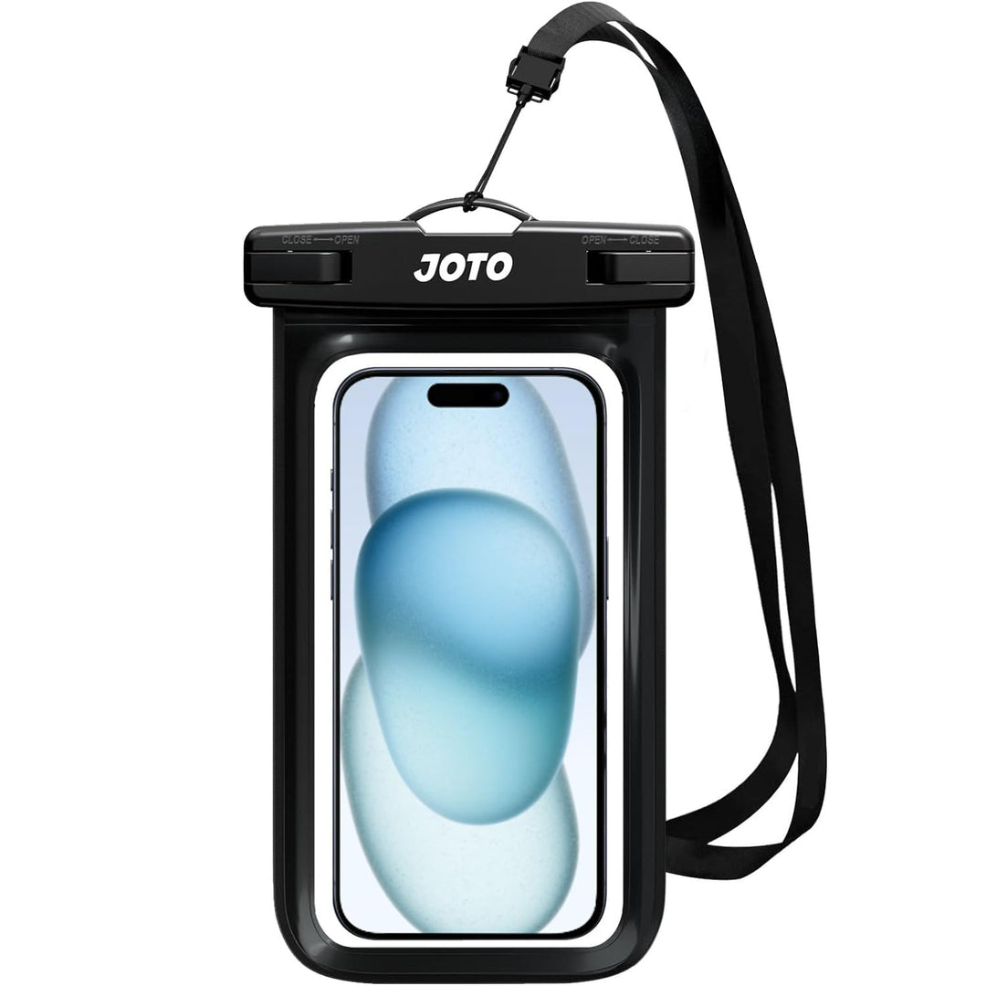 Universal Waterproof Pouch Case for iPhone 16 15 14 13 Plus Pro Max, IPX8 Cellphone Dry Bag 12 11 Pro Max XR X 8 7 6S Plus SE, Galaxy S23 S22 S21 S20+ S20 S10 Plus Note, Pixel up to 7 -Black