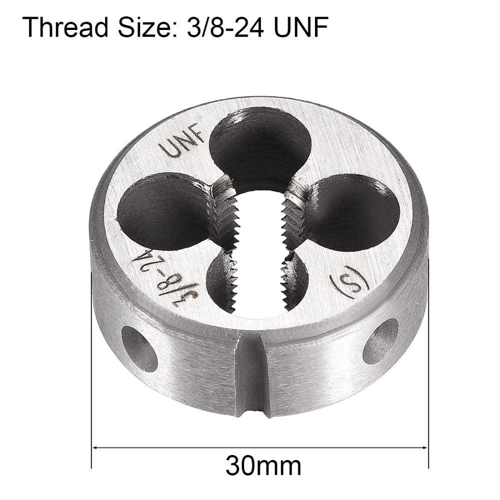 3/8-24 UNF Round Die, Machine Thread Right Hand Threading Die, Alloy Tool Steel Screw Thread Cutting Die