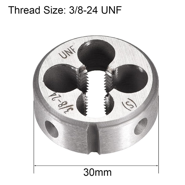 3/8-24 UNF Round Die, Machine Thread Right Hand Threading Die, Alloy Tool Steel Screw Thread Cutting Die