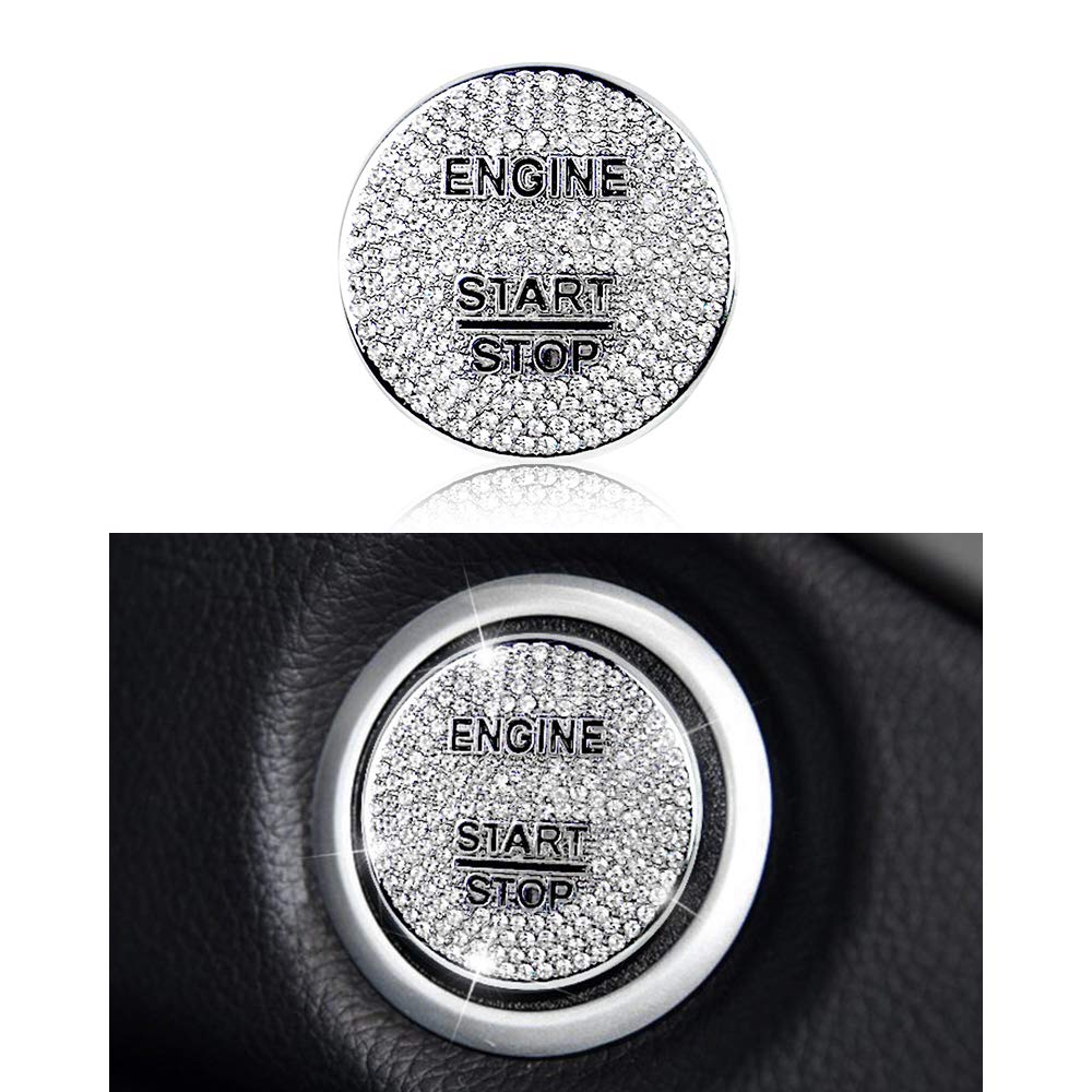 for Mercedes-Benz Interior Accessories Bling Engine Start Stop Button Cover Ignition Button Cap Metal Decal Sticker for C E S M CLA CLS GLA GLC GLE GLK GLS Class