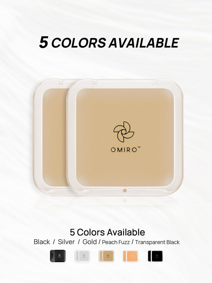 Folding Compact Mirror, 1X/10X(300R) Magnification 3½” Pocket Size Square Hand Mirror for Travel Makeup (Gold)