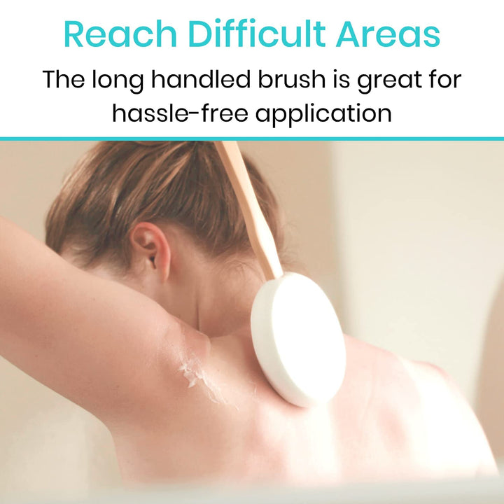 Lotion Applicator for Back, Feet (17.5) - Self Washer Beauty Shower Sponge, Long Handle Cream Wand for Elderly, Women - Apply Medicine, Skin Cream, Body Wash, Sunscreen