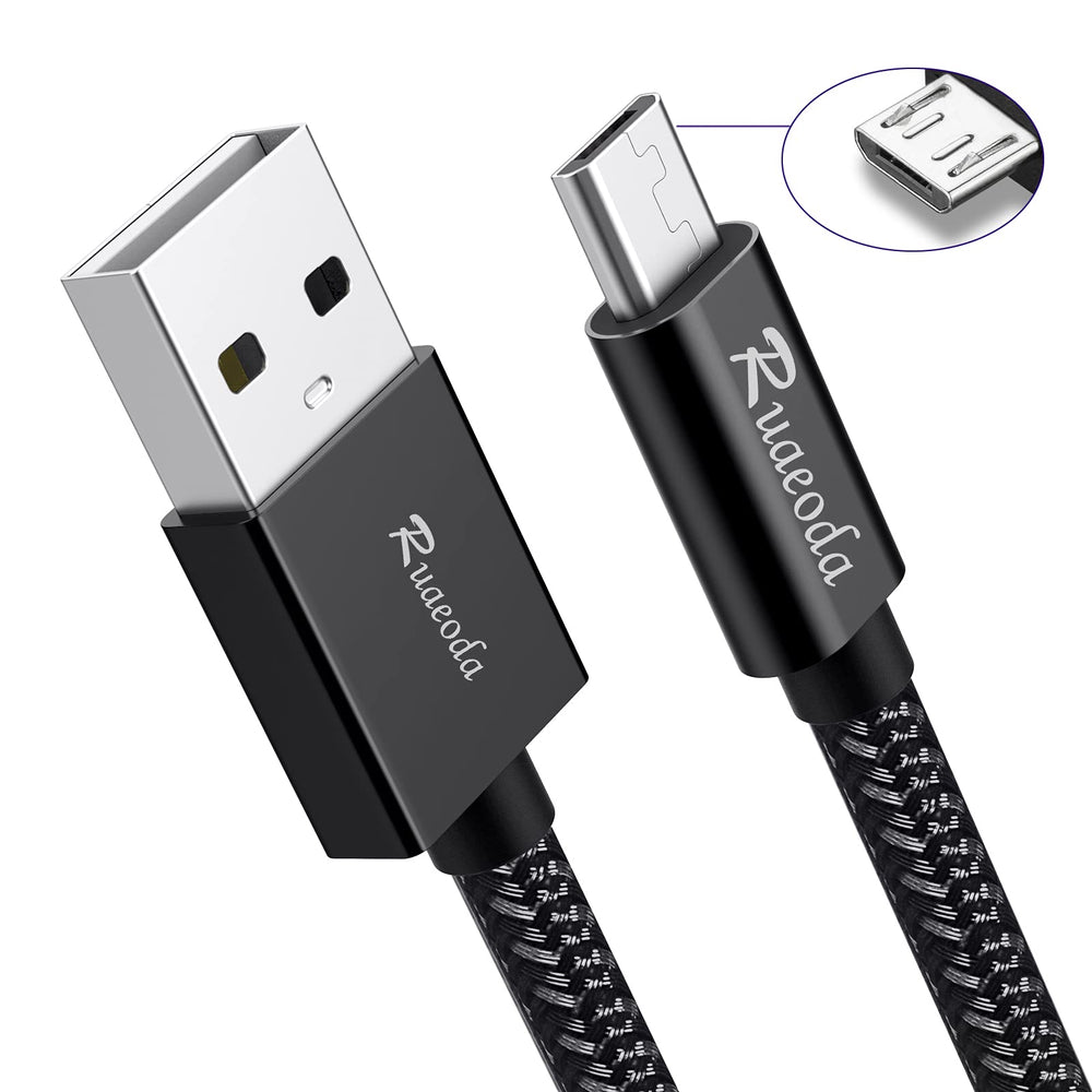 Long Micro USB Cable Android Charger 20ft with Gold-Plated PS4 Charger Cable - High Speed 2.0 USB A Male to Micro USB Nylon Braided Cable for Android Phone