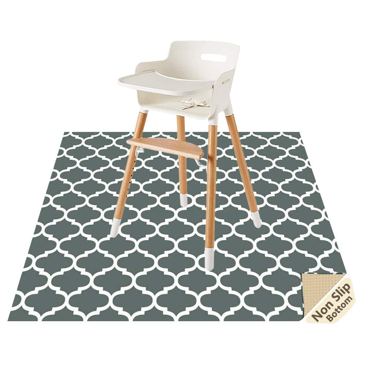 Splat Mat for Under High Chair/Arts/Crafts , 51 Baby Anti-Slip Food Splash and Spill Mat for Eating Mess, Waterproof Floor Protector and Table Cloth (Lattice)