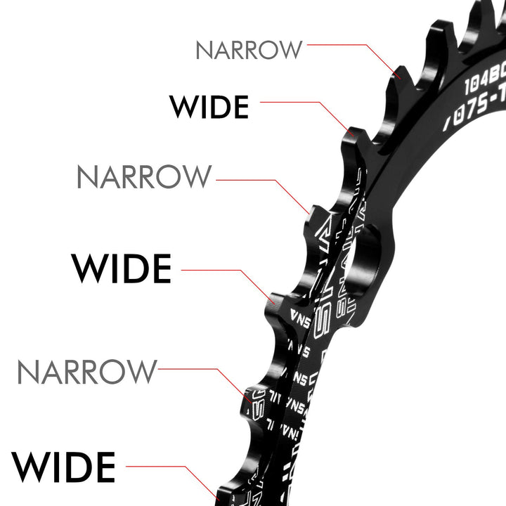 Chainring 104 BCD Chainring 32T Chainring Narrow Wide Single Chain Ring with 4 Pieces Sprocket Bolts for Road Bikes, Mountain Bikes, BMX MTB Bike(32T,Black)