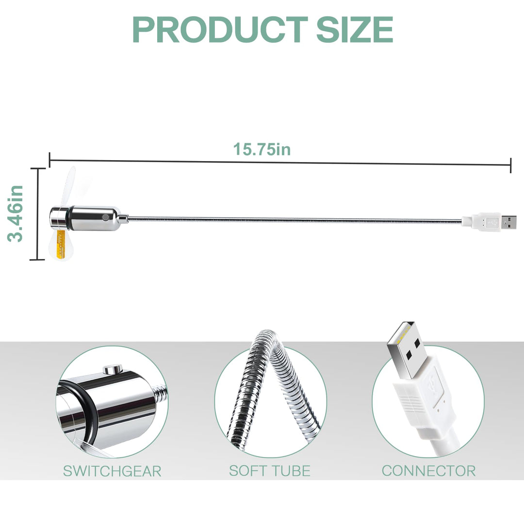 New USB Clock Fan with Real Time Clock and Temperature Display Function,Silver,1 Year Warranty