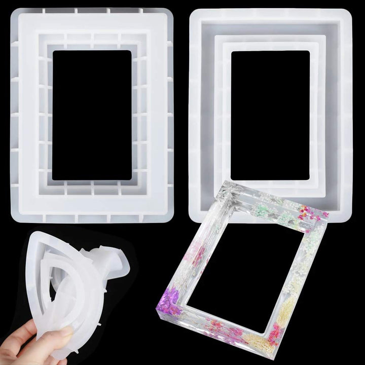 Silicone Resin Mold Photo Frame,Rectangle Picture Frame Silicone Molds for Casting, Epoxy Resin Mould Personalized Photo Frame Mold for DIY Crafts Home Table Decor Handmade Gifts