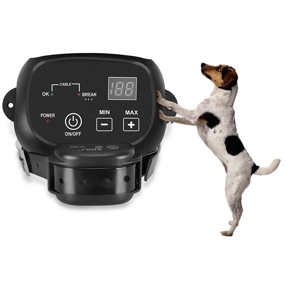 Electric Dog Fence, Pet Containment System (Aboveground/Underground, 650 Ft Wire, IP66 Waterproof/Rechargeable Collar, Shock/Tone Correction, for 1 Dog)