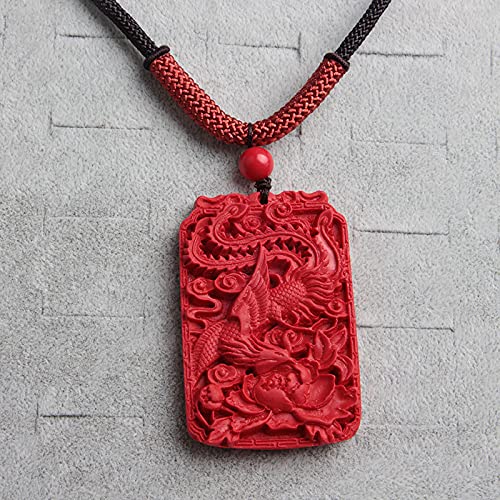 1 Pcs Chinese Natural Red Organic Cinnabar Phoenix Pendant Lucky Amulet Hot